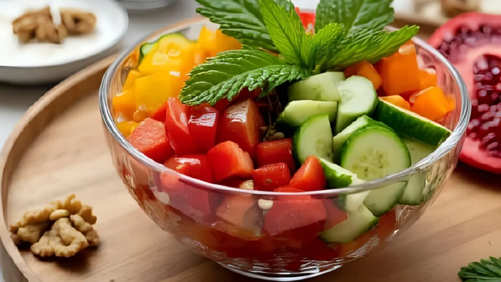 Meze Keyfi: Yazın Serinleten, Kışın Isıtan 10 Tarif 4 Domatesli ve Naneli Gavurdağı Salatası