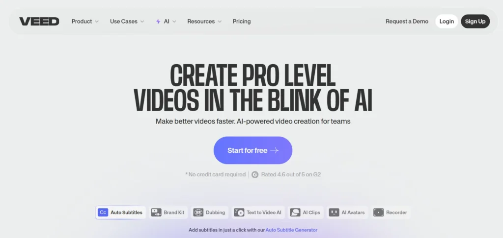Ücretsiz AI Video Oluşturma Platformları 8 Veed.io