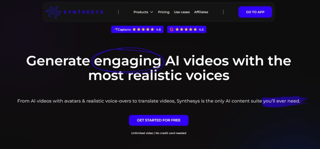 Ücretsiz AI Video Oluşturma Platformları 9 Synthesys
